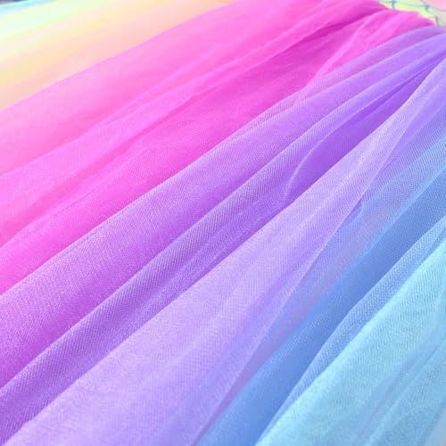 VIKITA Girls Rainbow Mermaid Tutu Dress Long Sleeve Sparkling Scales Party Tulle Princess Dresses for 3-10 Years4