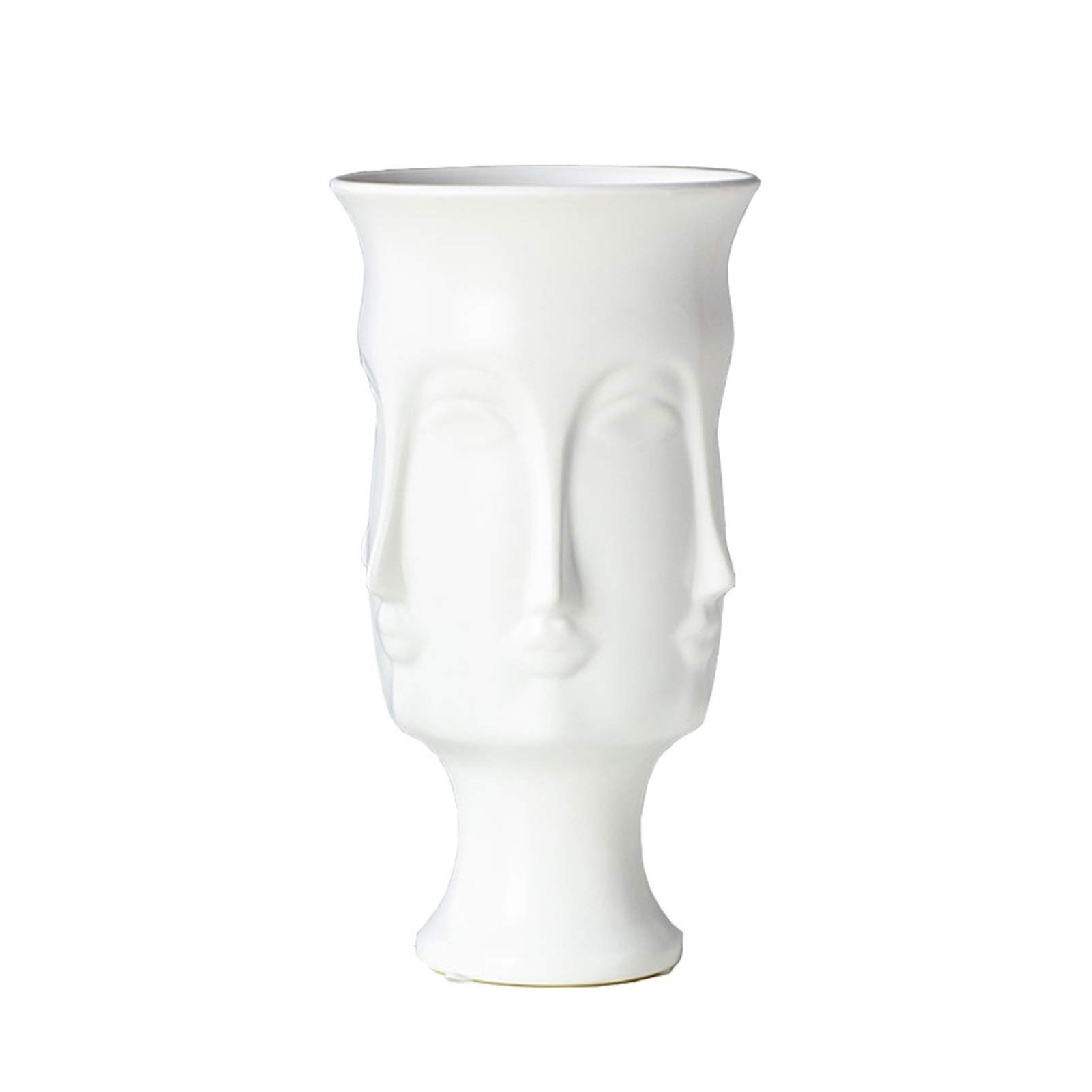 wazony Biały wazon ceramiczny domowy salon jadalnia stół biurowy desktop dekoracja imitacja twarzy wazon prezent dla przyjaciół wazon na kwiaty(C)
