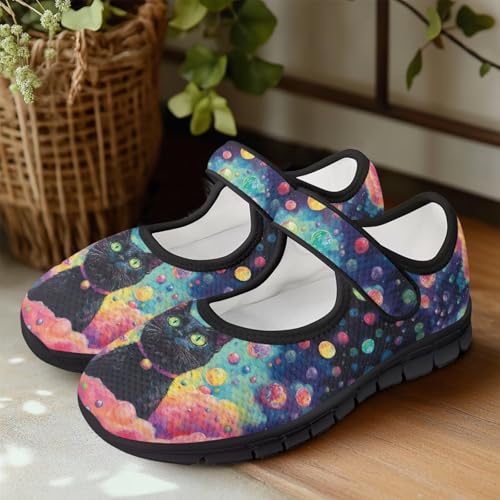 Jeiento Womens Ballet Mary Jane Flats Shoes Adjustable Strap Comfortable Round Toe Flat Walking Shoes Mesh Lightweight Walking Sneaker2