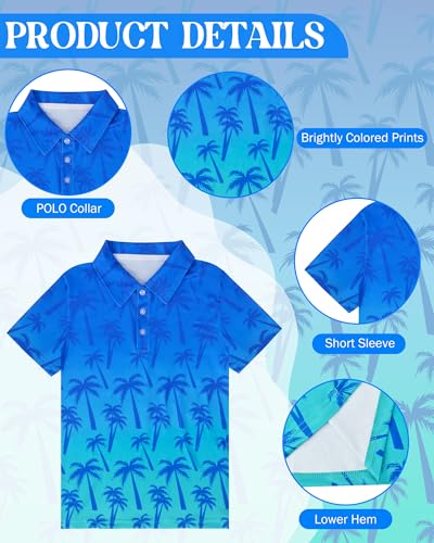 Image of Boys Polo Shirt Golf Short Sleeve Performance Dry Fit Stretch School Uniform Shirts for Boys 7-14 Years