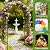 Kelived Thickened Metal Garden Arch with Detachable Base, 16mm Rust-Resistant Archway for Climbing Plants, Dual Size Convertible Arbor for Wedding & Party & Garden Decoration
