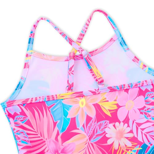 Image of Girls Swimsuit One Piece Bathing Suit with Adjustable Straps Cute Little Kids Swimming Suits Beach Swimwear 4T-12