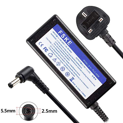 FSKE 45W 19V 2.37A Laptop Charger for ASUS AD883220 Power Supply, X555L N55S E200H K53S K52F X550 X550C X551C X552C X501A X401A K55A X551M X751S N17908 V85 Notebooku00a0Adapter, 5.5 * 2.5mm