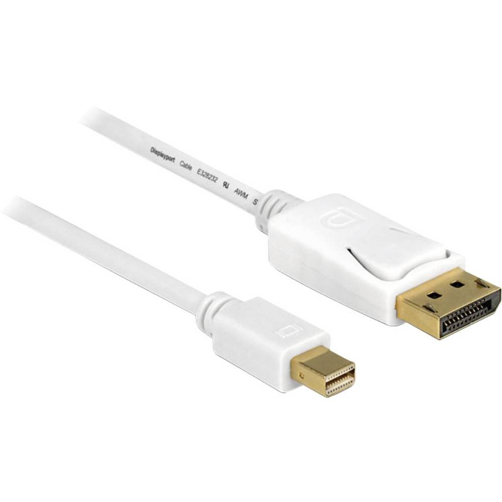 Delock DisplayPort kabel przyłączeniowy 7,00 m 83485 pozłacane styki wtykowe białe [1 x Mini-DisplayPort St
