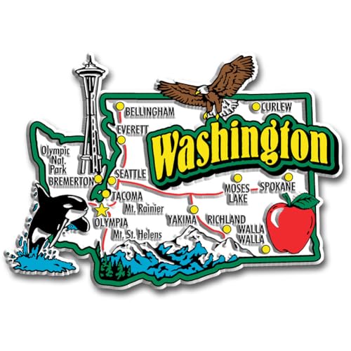 Imán decorativo Estado Washington Jumbo 10.4x7.37 cm