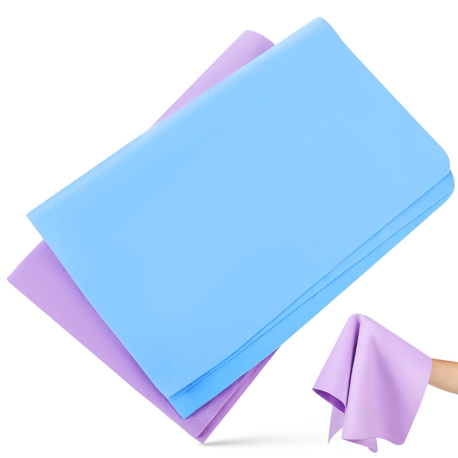 POPETPOP Asciugamani per Lavaggio Auto 66x43cm in Finta Pelle Scamosciata Set 2 Pezzi Asciugamano Assorbente Resistente allo Sbiadimento, per Asciugare e Pulire Veicoli