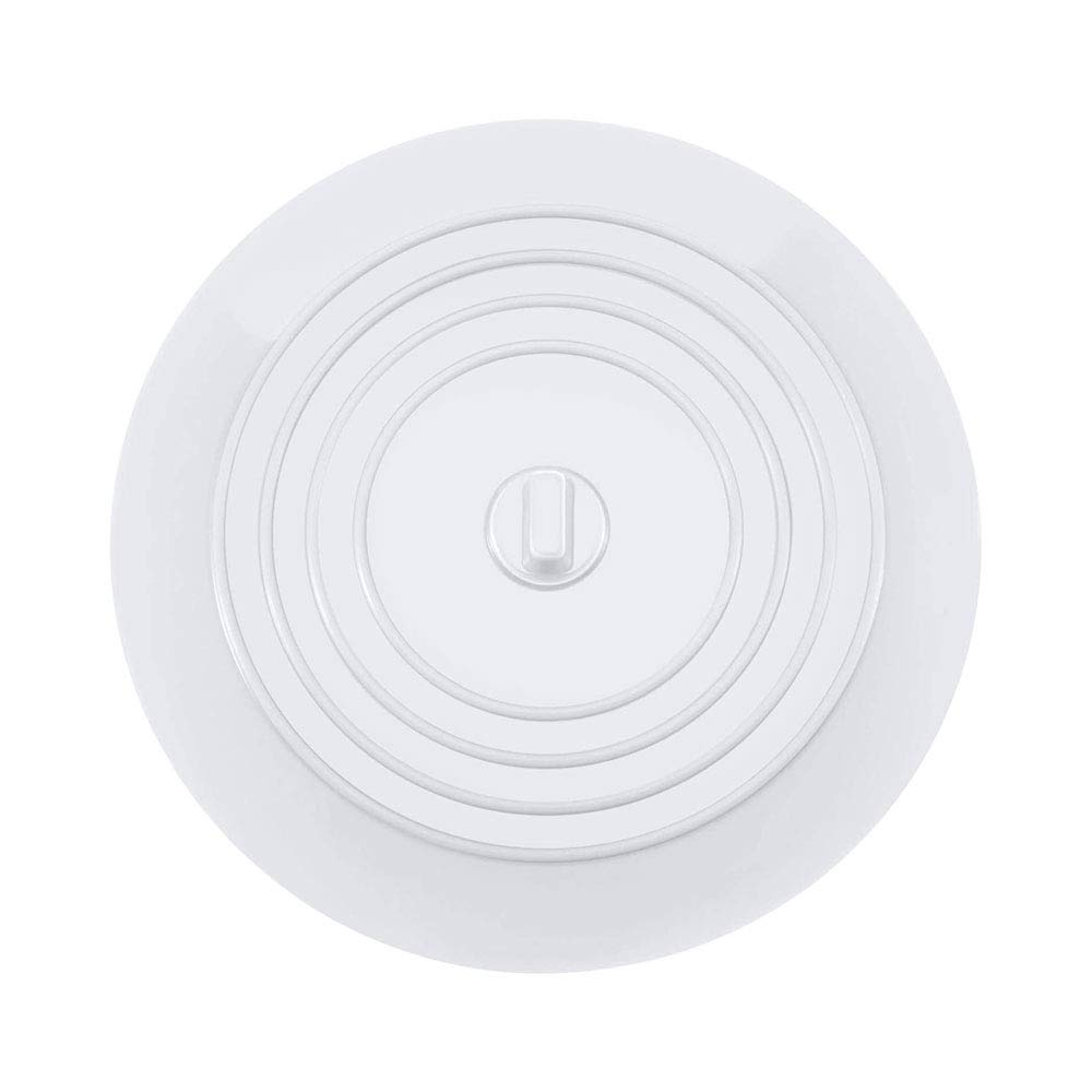 1pcs 6 Inches Universal Silicone Rubber - Tub Stopper Drain Plug Cover for Sink Bathtub Drain Cover, Travel Silicone Rubber Drain Plug, White