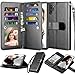 Njjex Wallet Case For Samsung Galaxy Note 10 Plus, For Galaxy Note 10+ Plus 5G Case, [9 Card Slots] PU Leather ID Credit Holder Folio Flip [Detachable] Kickstand Magnetic Phone Cover & Lanyard [Black]