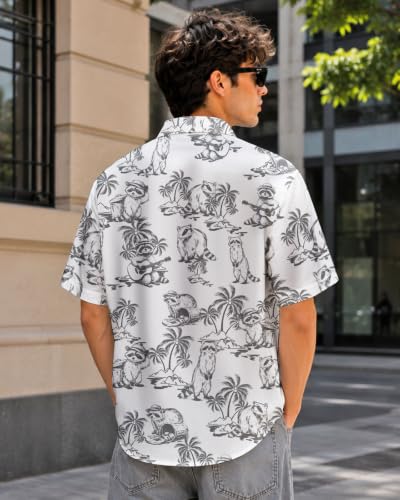 Image of 99TIMORO Horror Movie Men's Halloween Button Down Shirts Short Sleeve Top