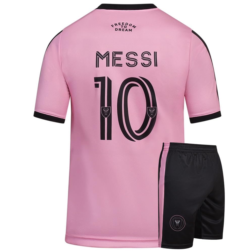 KingdoMiami Jersey Set Messi Home - 2023-2024 - Children and Adults - Boys - Men - Football Jersey - Football Gifts - Sports T-Shirt - Sportswear