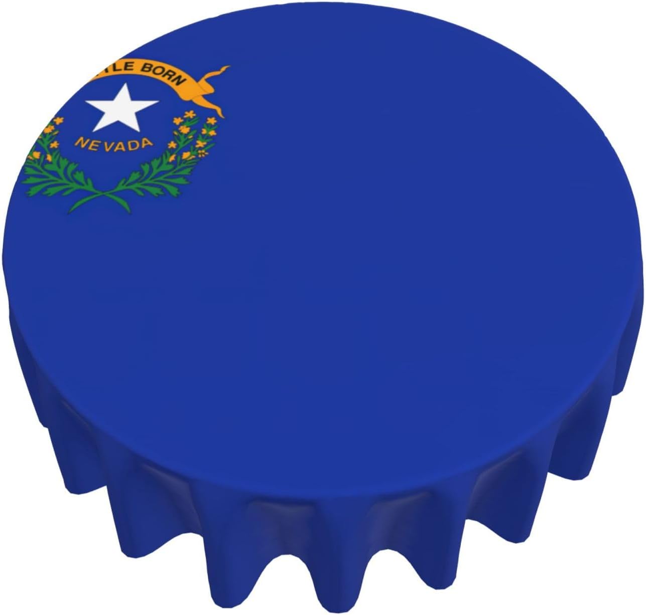 Nevada State Flag Print Wrinkle Free Dining Table Cover for Birthday Party Farmhouse Tablecloths Up to 60 x 60 Inches