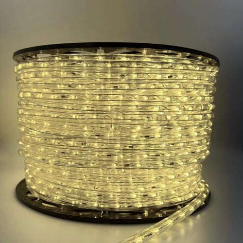 Luccika Tubo Luminoso LED, 100 Metri, PVC Trasparente, Diametro 11 mm, IP67, Tagliabile, 220/240V (Champagne)