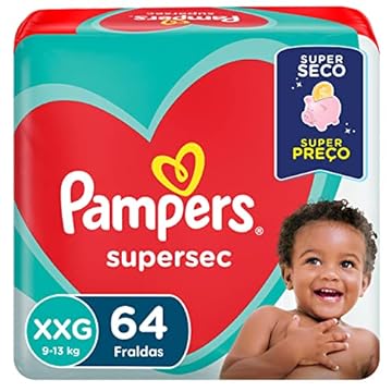 Pampers Fraldas Supersec Xxg 64 Unidades