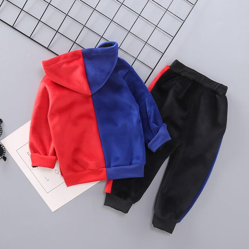 Image of Bold N Elegant Unisex Kids Velvet Fleece Solid Happy Hamster Bear Cartoon Warm Velvet Pullover Sweatshirt Hoodie Tshirt and Pyjama Pant Winter Clothing Set