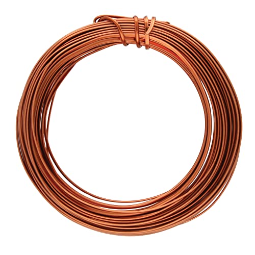Alambre de artesanía color de cobre antiguo, perfil medio redondo de calibre 18
