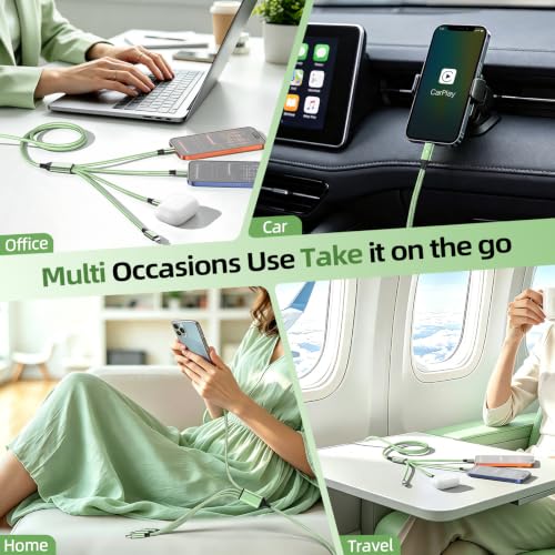 Image of USB A /C to USB C Cable, 4 in 2 Type C Multi Charging Cable [2 Pack, 5FT]