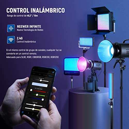 Iluminacion video continua RGB de mano para creadores de contenido 6