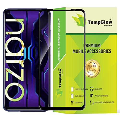 Image of Screen Protector for Realme Narzo 30 Pro (Black) Tempered Glass Edge-to-Edge 6D Screen Guard With Installation Kit