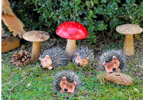 Hérisson de jardin marron avec fourrure douce en céramique