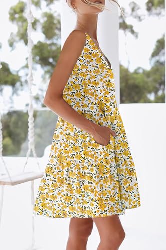 Image of nclook Women's Summer Casual Dress Sweet Cute V Neck Sleeveless Mini Dresses with Pockets