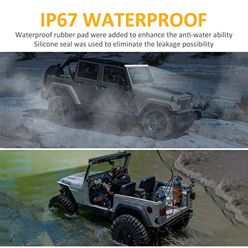 Zmoon Led Light Bar 12In Signal Row Light Bar [14In W/Bracket] 80W 8000Lm Spot Flood Combo Off Road Light, Waterproof Slim Light Bar For Suv Jeep Atv Boat #TOP4
