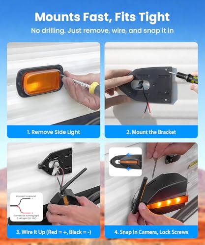 Image of AUTO-VOX RV Backup Camera Wireless System: Left /Right Side Cameras