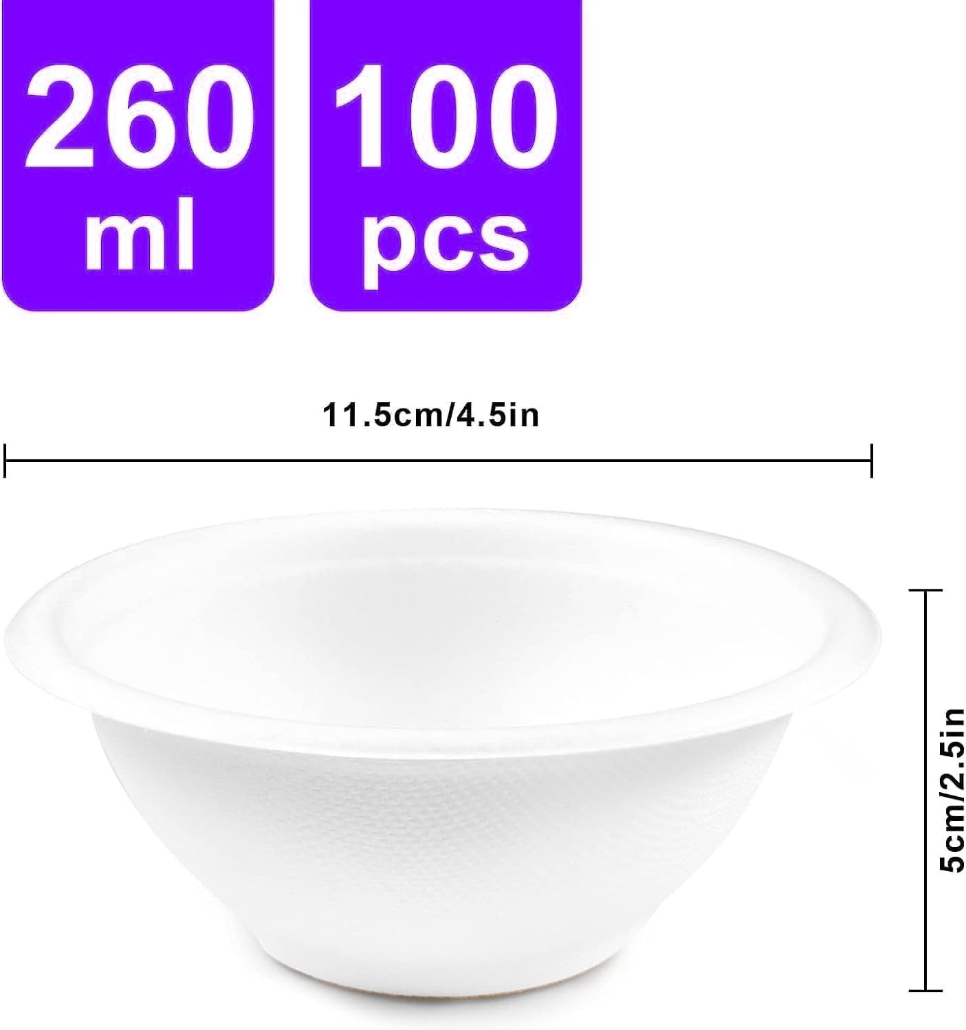 Funmo 100 Ciotole Usa e Getta da 260 ml - Ciotole Monouso per Zuppa