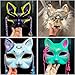 XYBHRC Cat Mask, 40PCS Therian Masks White Cat Masks Blank DIY Halloween Mask Animal Half Facemasks Masquerade Cosplay Party (40)