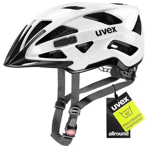 Uvex Unisex - Erwachsene Fahrradhelm, Kunststoff, White/Black, 56-60 cm