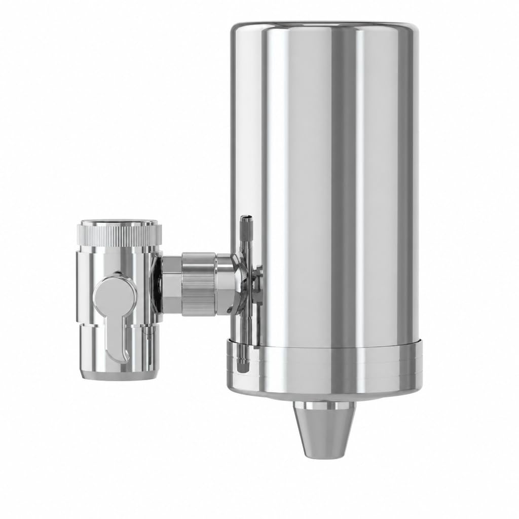 2 filtros de agua para grifo Economy directos en el grifo, acero inoxidable | Para grifo, diseño compacto, filtración directa, fácil montaje, juego de 2 unidades