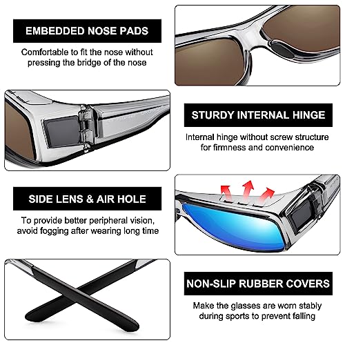 Urumqi Polarized Sunglasses Fit Over Glasses For Men Women, Wrap Around Driving Sunglasses Uv400 Protection #TOP4