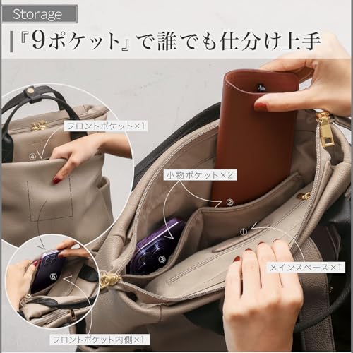 BLUE SINCERE リュックサック レディース A4対応 14インチ PCも入る 大容量 3way トート型 肩掛け ハンド リュック マザーズバッグ 通勤通学 スマート スタイル サステナブルレザー / LR1 (クリームベージュ)