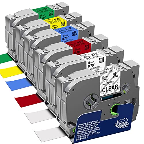 OGOUGUAN �u���U�[ P-Touch TZe 6mm TZe-211 TZe-131 TZe-431 TZe-511 TZe-611 TZe-711 �p�e�[�v�J�Z�b�g�̑���Ɏg����݊����x���e�[�v Ptouch H105 PT H110 H200 