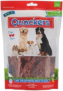 PCI Quackers - 100% Real Raw Dehydrated Duck Breast Treats for Dogs - 8 oz
