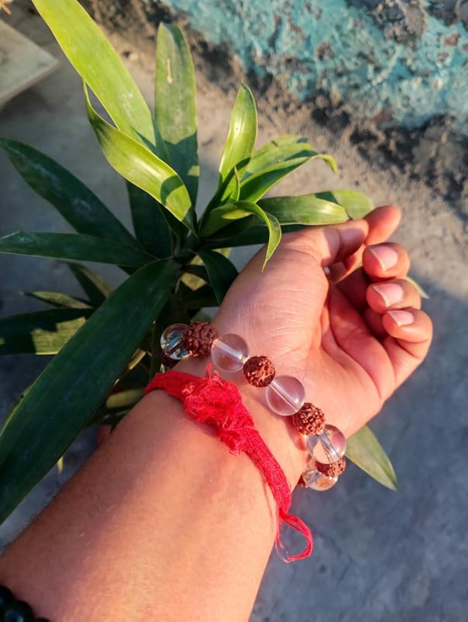 Clear Crystal Rudraksha Bracelet, Premium Healing Gift
