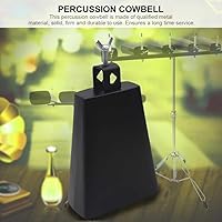 Vista 3 de Cencerro de 6 pulgadas de metal de acero para vaca, fabricante de ruido con barra de cencerro, montaje de campana de instrumento para batería, kit