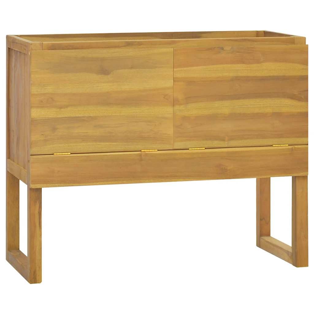 Armadietto da bagno, in legno massello di teak, 90 x 40 x 75,5 cm, ampio spazio per articoli da toeletta ed essenziali, design moderno per l'organizzazione della casa