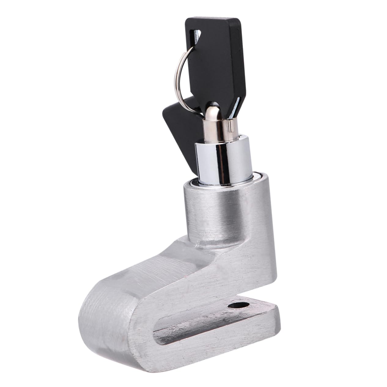 KICHOUSE 1Pc Silver Theft Disc Brake Lock for Motorcycles and Scooters Durable Security Lock with Keyless Operation Compact Design for Easy Portability and Convenience