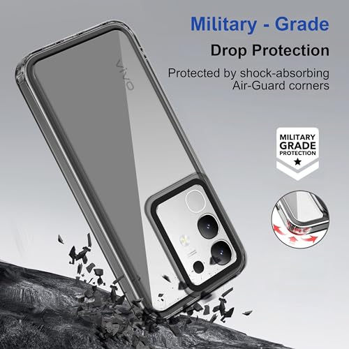 Image of Zapcase Back Case Cover for Vivo T4x 5G | Compatible for Vivo T4x 5G Back Cover | Case Cover with Camera Protection | (TPU + PC | Translucent Black)