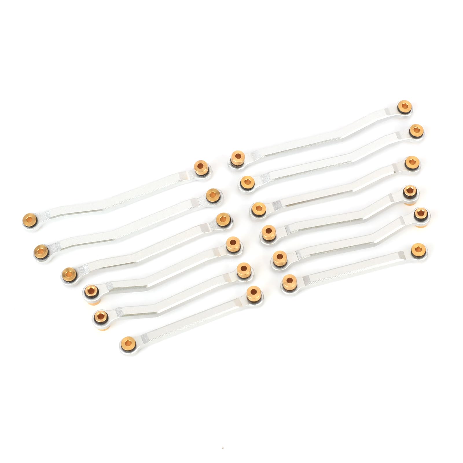 RCAWD Arktos Full RC Linkage Installed Set 12pcs Toe Links for Hobby Plus HB 1/18 CR-18P 6X6 Front Center Rear Tie Rod Upgrade Parts Sliver