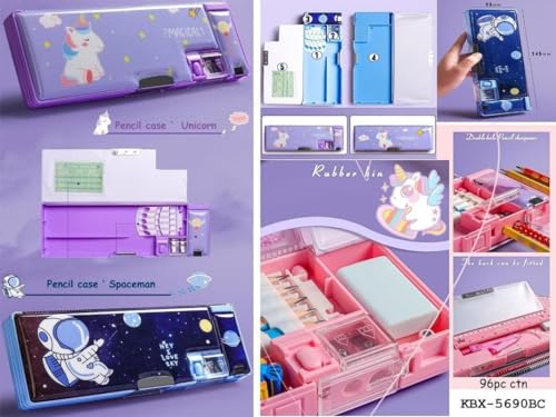Image of Multifunctional Unicorn Pencil Box for Kids - Magnetic Girls' Return Gift