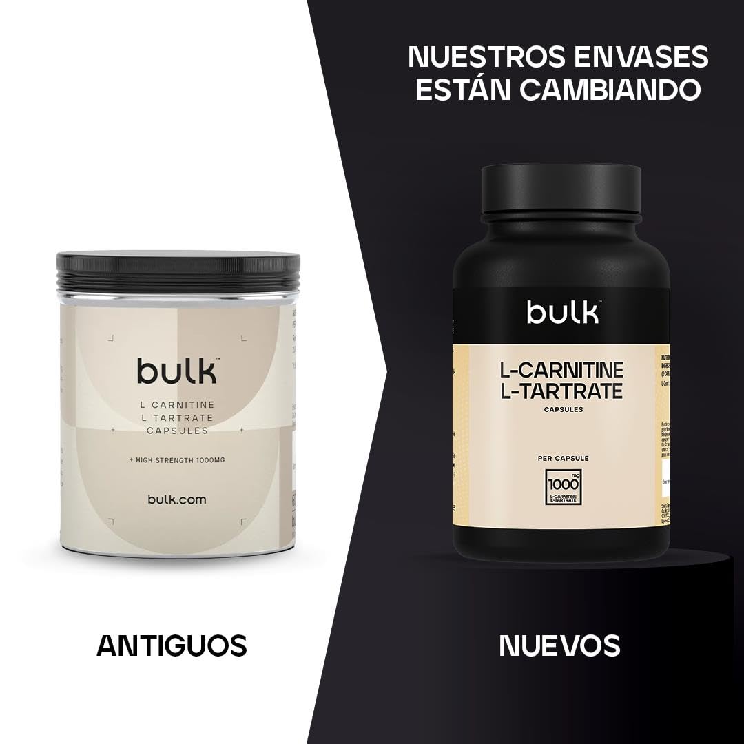 Bulk L-Tartrato de L-Carnitina en Cápsulas de, 1000 mg, 270 Cápsulas | L-Tartrato en Cápsulas, 135 Dosis