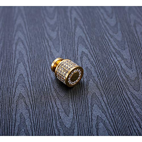 Githtra 5 Pcs Pack Crystal Cabinet Handles Dresser Knobs Diamond Drawer Door Cabinet Pull Handles For Home Décor, Round Gold #TOP6