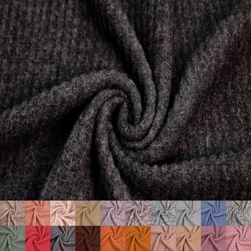60' Wide Poly Rayon Spandex - Waffle Brushed Knit...