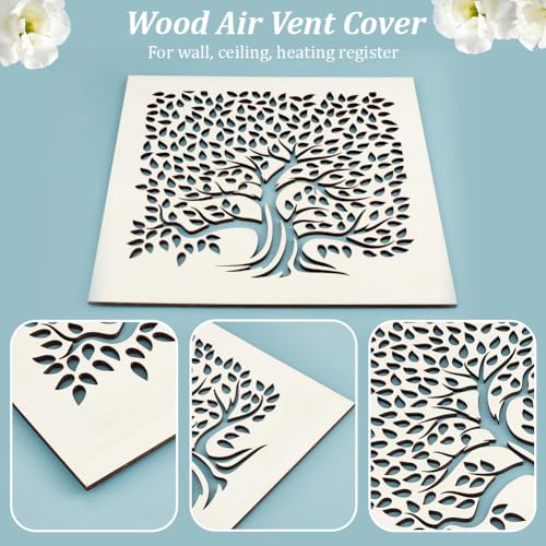 Grille d'aération décorative en bois OLYCRAFT cache ventilation mural et plafond 0,5cm - 5