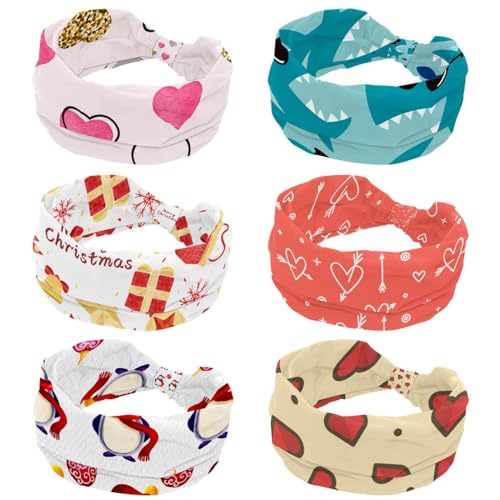 Bandeau large doux et élastique motif requin bleu cool