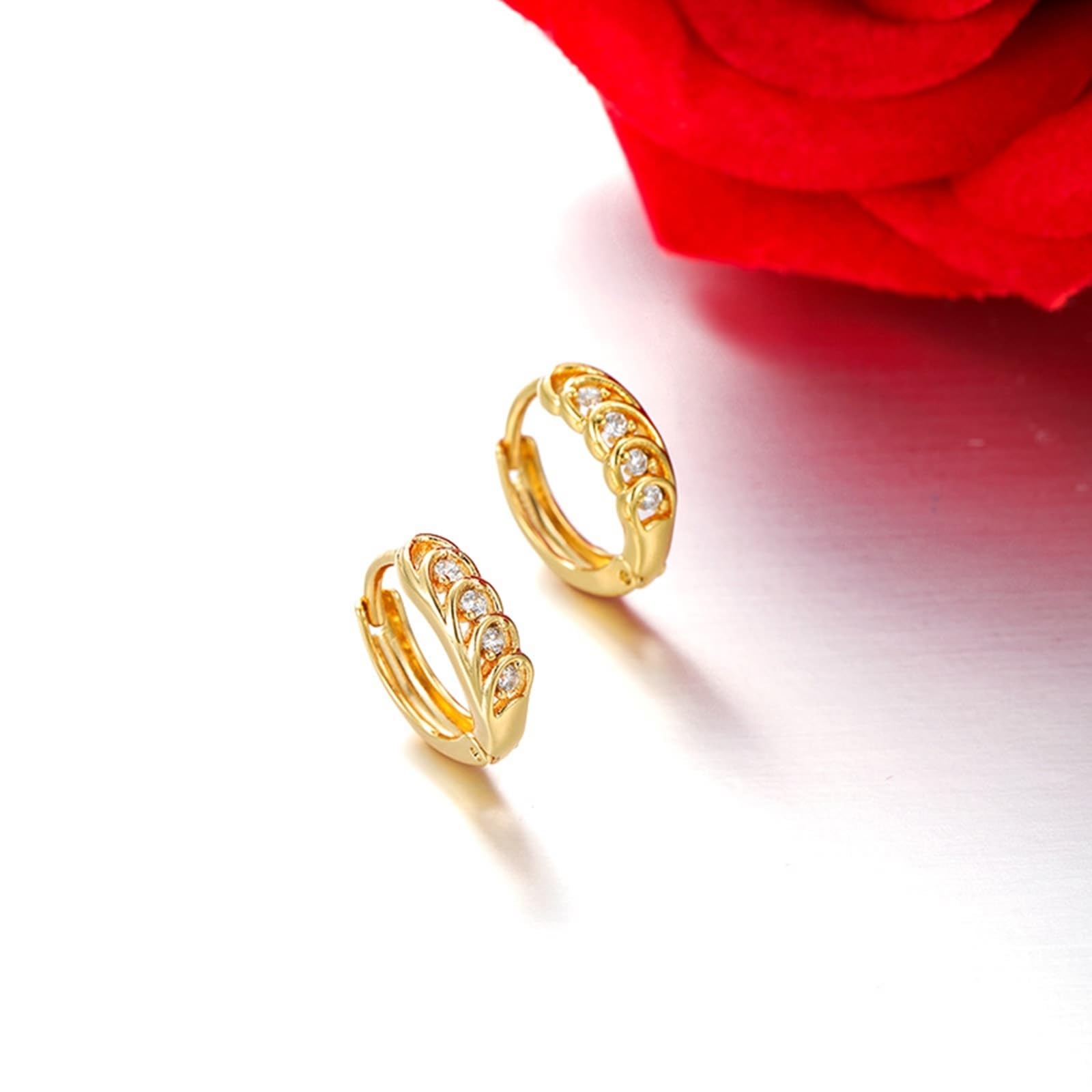 Pendientes de oro auténtico de 9 K/14 K/18 K con moissanita, oro clásico Au 375/585/750