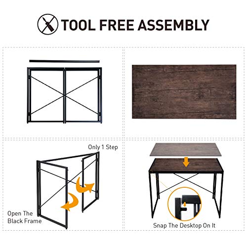 Xresluco Desk, Computer Desk 39", Folding Desk Easy To Assemble, Small Office Desk For Small Spaces/Home Office #TOP4