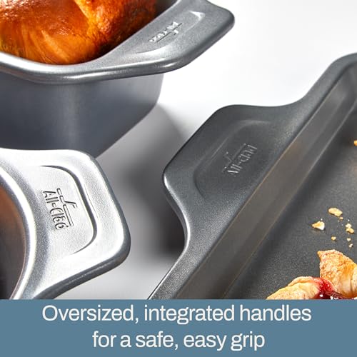 All-Clad Pro-Release Nonstick Bakeware Cookie Sheet Pan 17x11.75 Inch Oven Safe 450F Half Sheet, Cookie Sheet, Muffin Pan, Cooling & Baking Rack, Round Cake Pan, Loaf Pan, Baking Pan Grey - Image 4