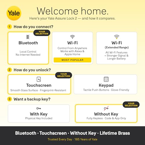 Image of Yale Assure Lock 2 Deadbolt, Lifetime Brass Key-Free Smart Lock with Bluetooth Connected Touchscreen Keypad for Code Entry (No Wi-Fi), YRD450-BLE-P05